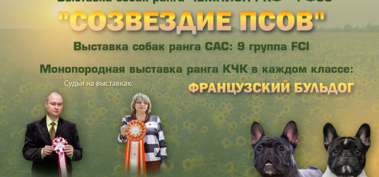 6 августа 2023 Всероссийская выставка собак ранга САС-Чемпион РКФ + САС 9 гр + монопородные выставки